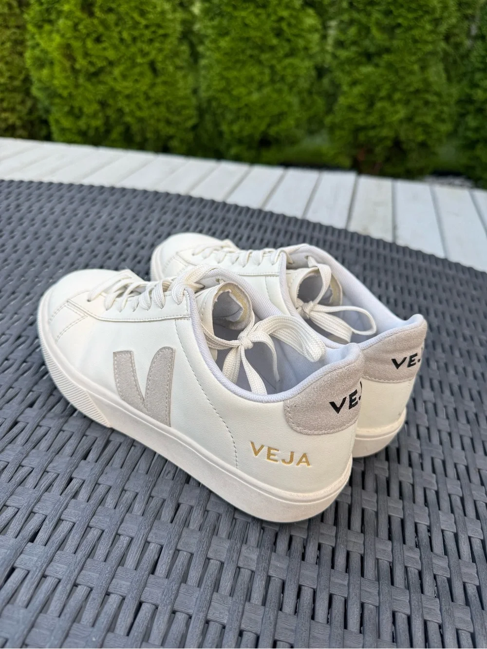 Veja White Sneakers with Off-White V Detail